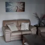 Modern 3 and 2 seater leather sofa set