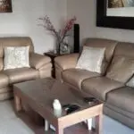 Modern 3 and 2 seater leather sofa set