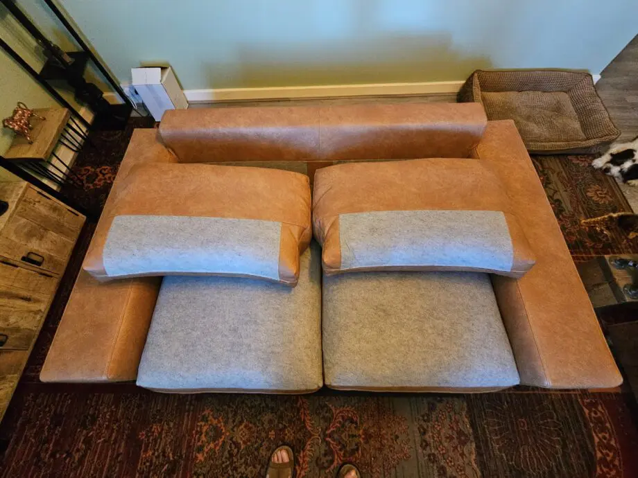 DFS tan 2 seater sofa