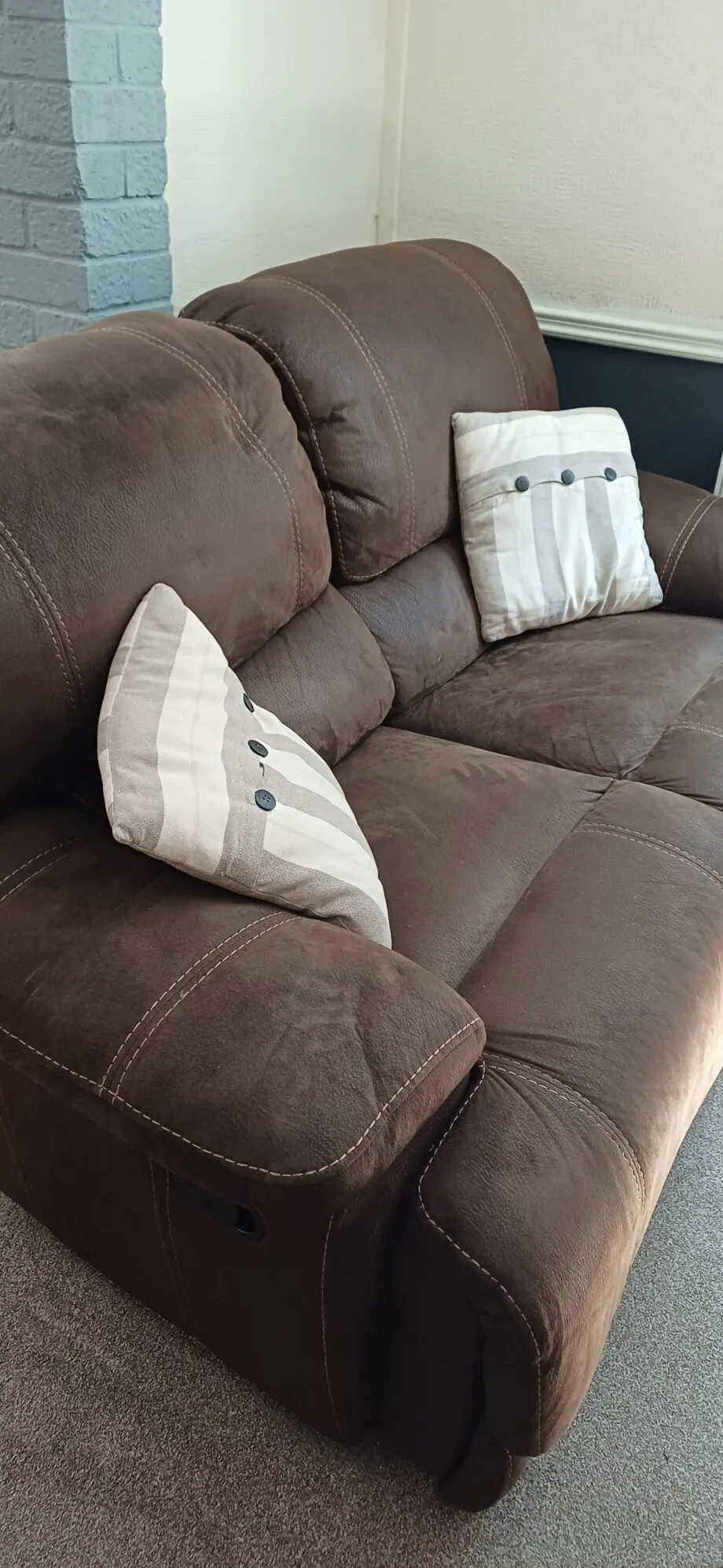 2 x Brown Recyliner Harvey's Sofas