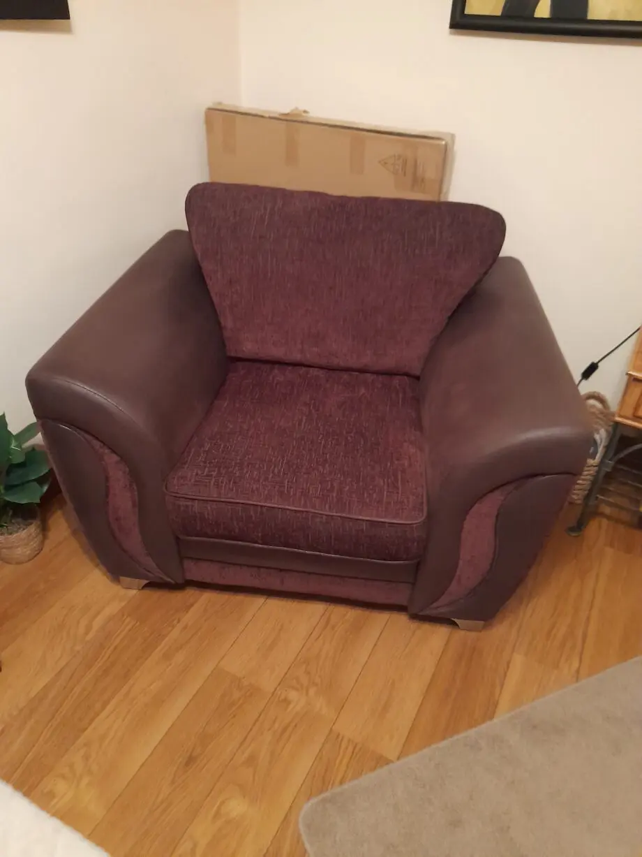 DFS Brown 2 Seater Sofa And Matching Armchair