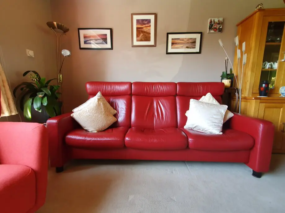 Leather sofa. EKORNER. Made in Norway.