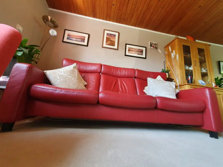 Leather sofa. EKORNER. Made in Norway.