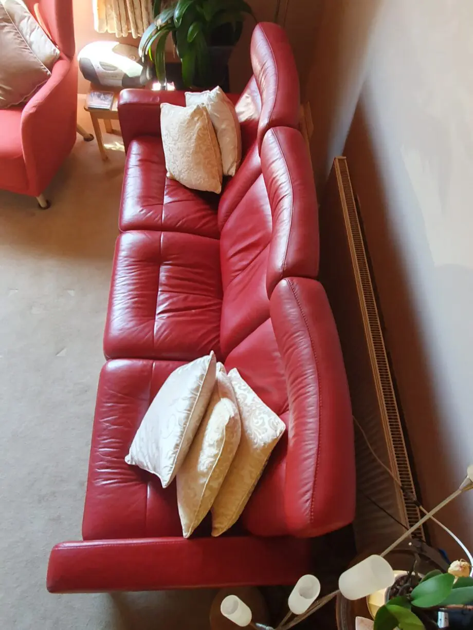 Leather sofa. EKORNER. Made in Norway.