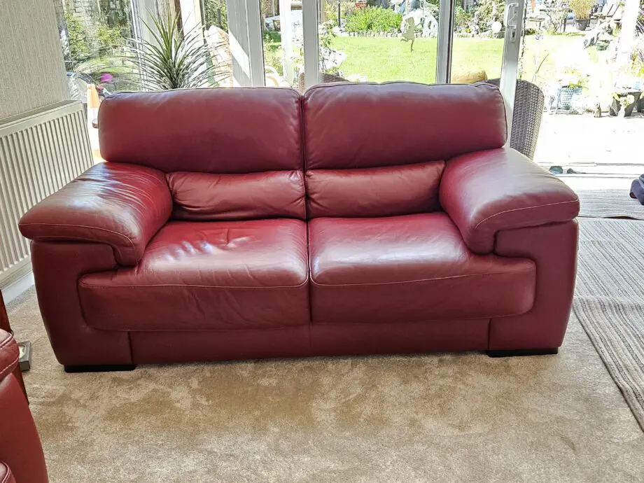 Sofology maroon violino 3 seater and 2 seateruite with storage ottoman
