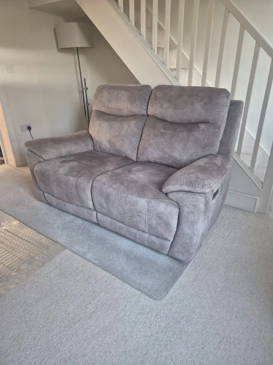Furniture Village 2 sette, 1 armchair and pouffe