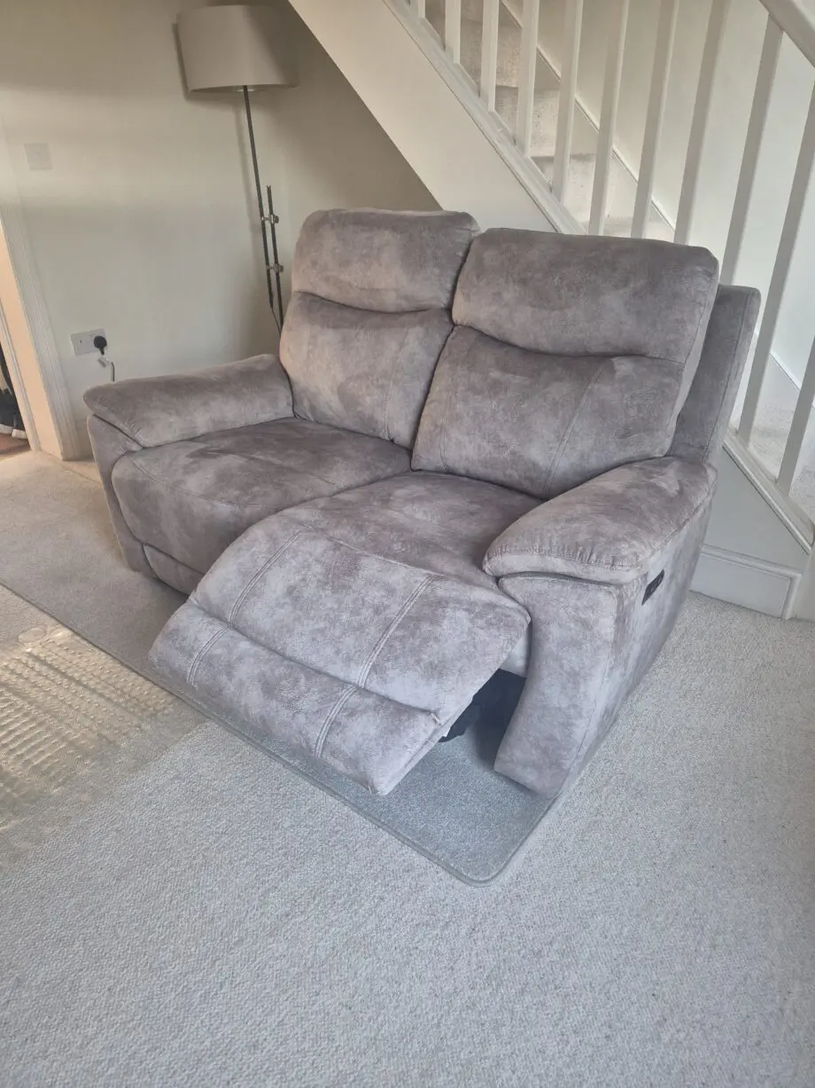 Furniture Village 2 sette, 1 armchair and pouffe