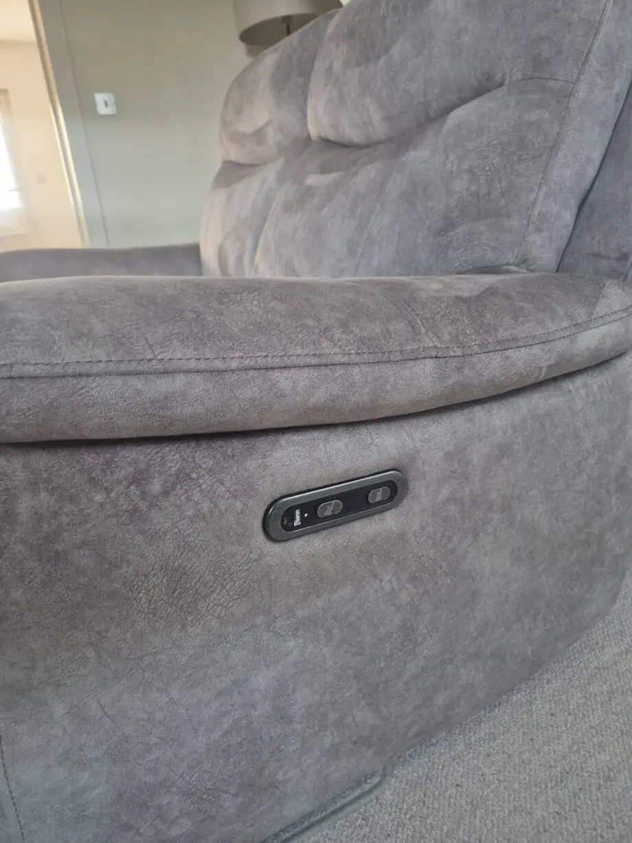 Furniture Village 2 sette, 1 armchair and pouffe