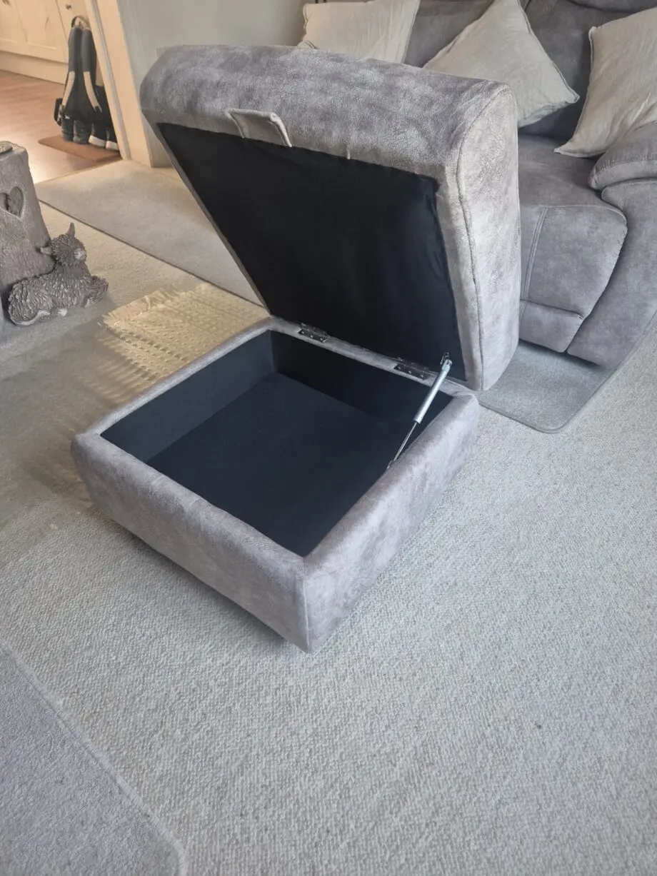 Furniture Village 2 sette, 1 armchair and pouffe