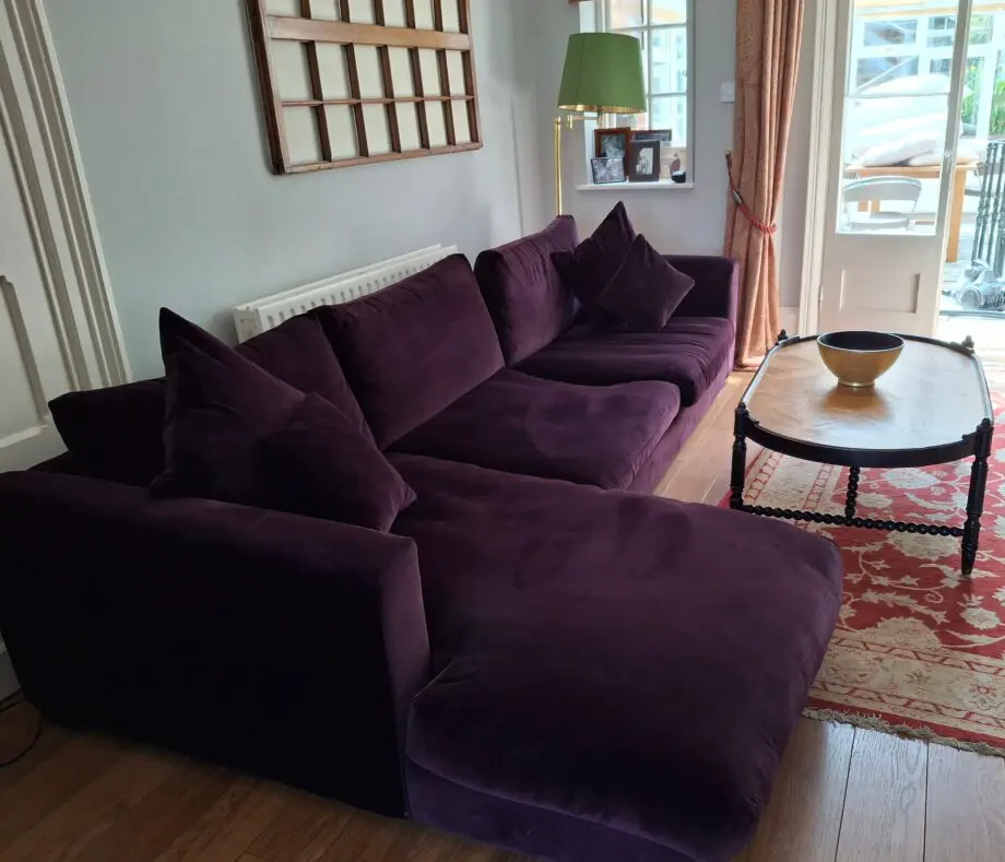 Sofa Workshop The Dillon Sofa, Dusky Velvet Deep Purple