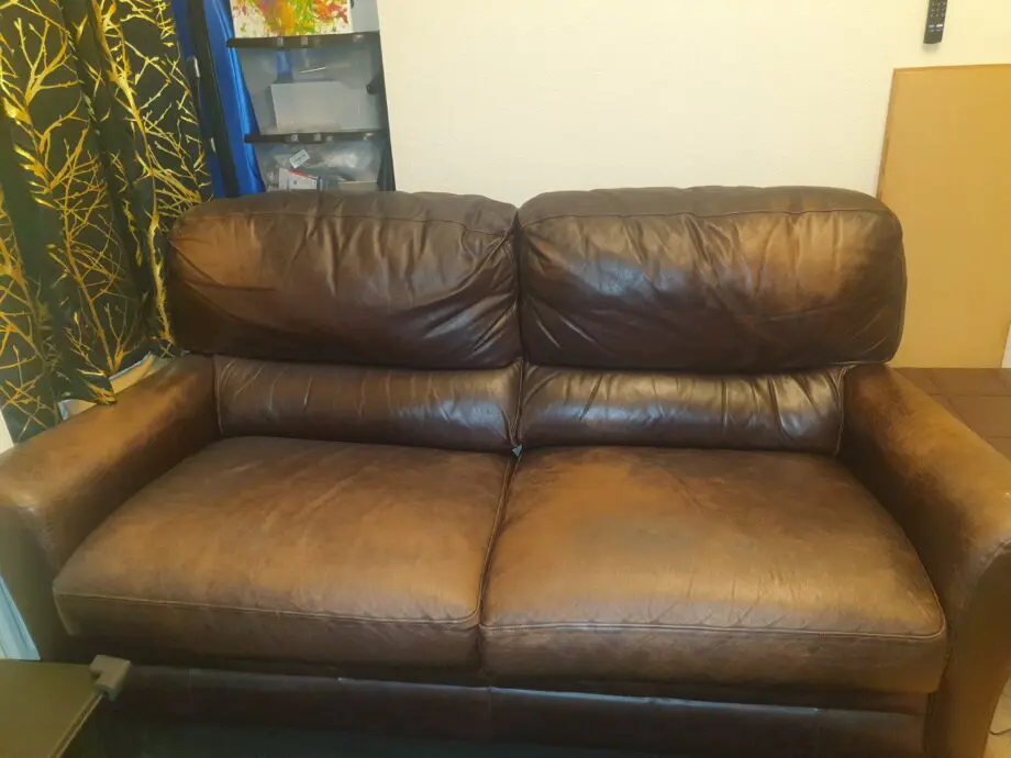 Vintage Effect Leather 3Seat Sofa