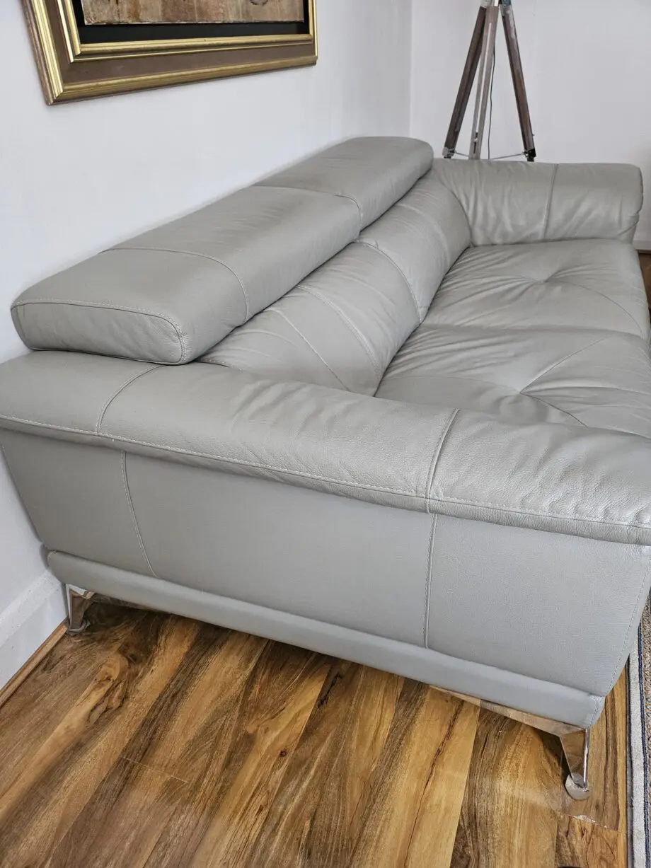 Two leather sofas light gray