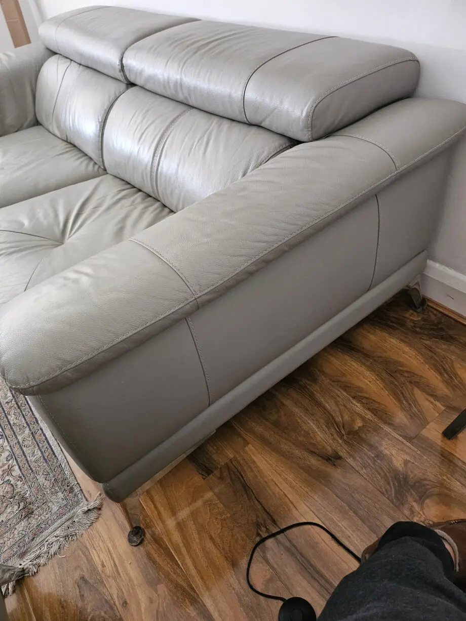 Two leather sofas light gray