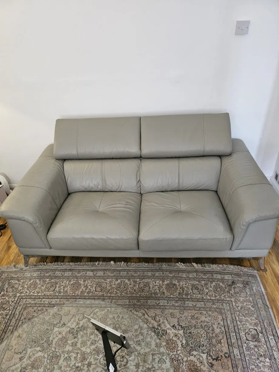 Two leather sofas light gray