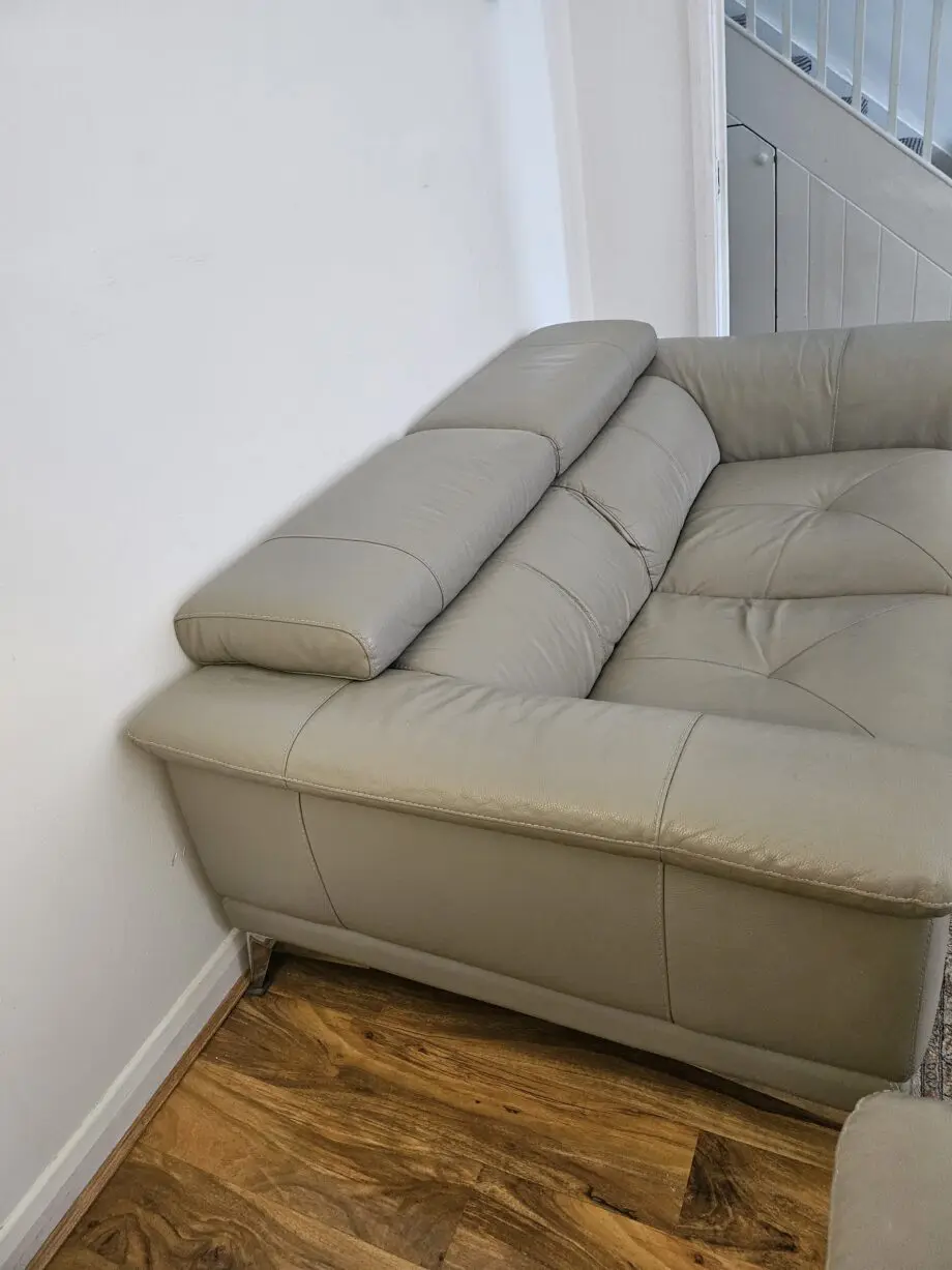 Two leather sofas light gray
