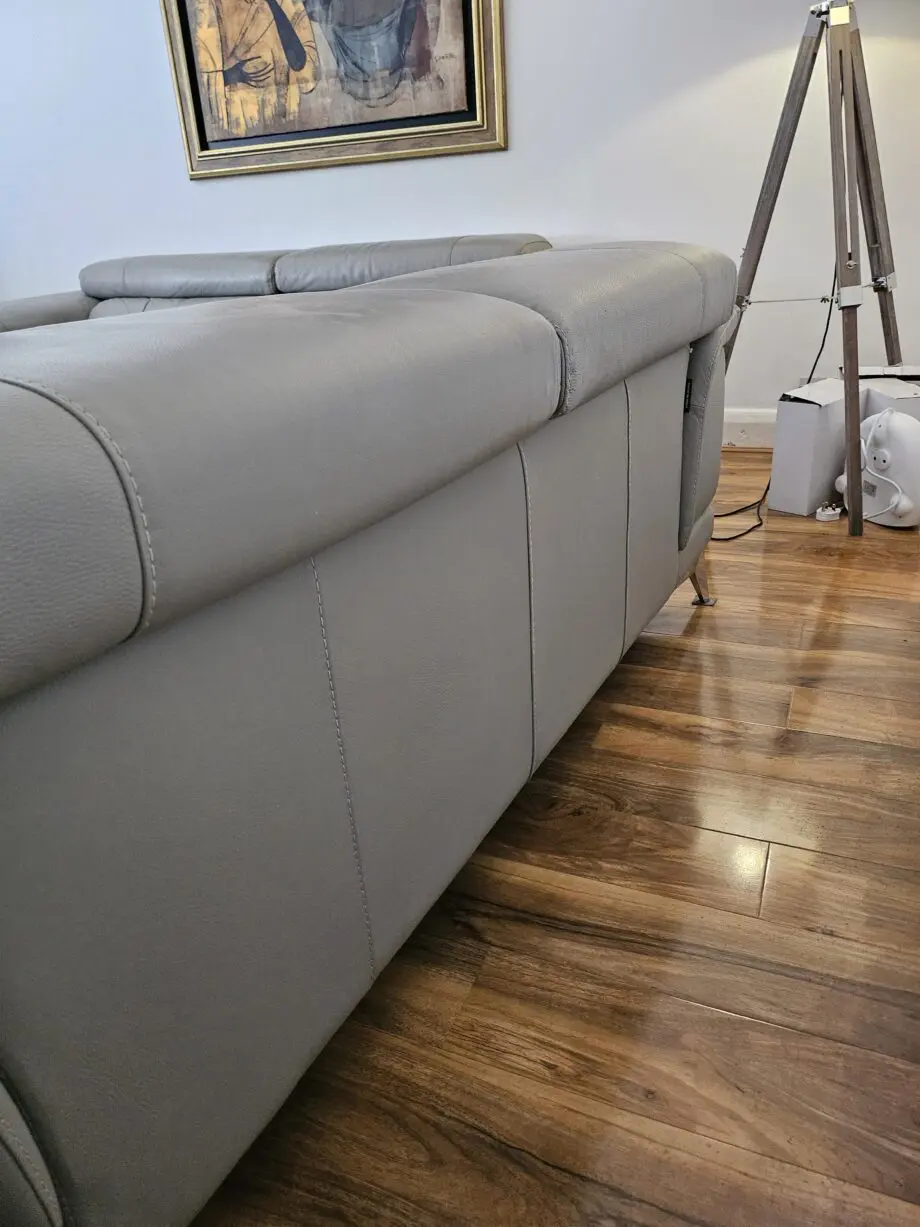 Two leather sofas light gray