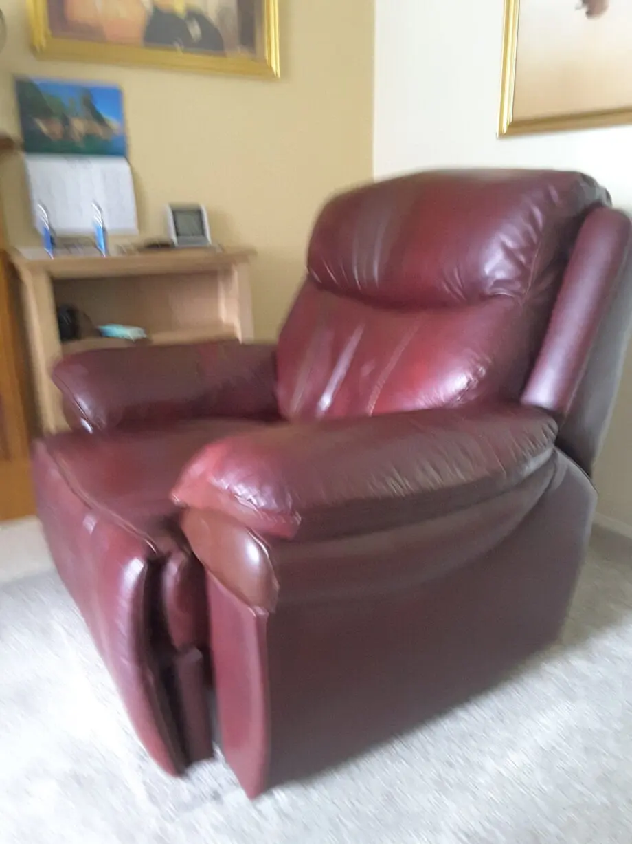COURTS, Brussels 2Str. Sofa + Armchair + BARKERS, Athens powered recliner.