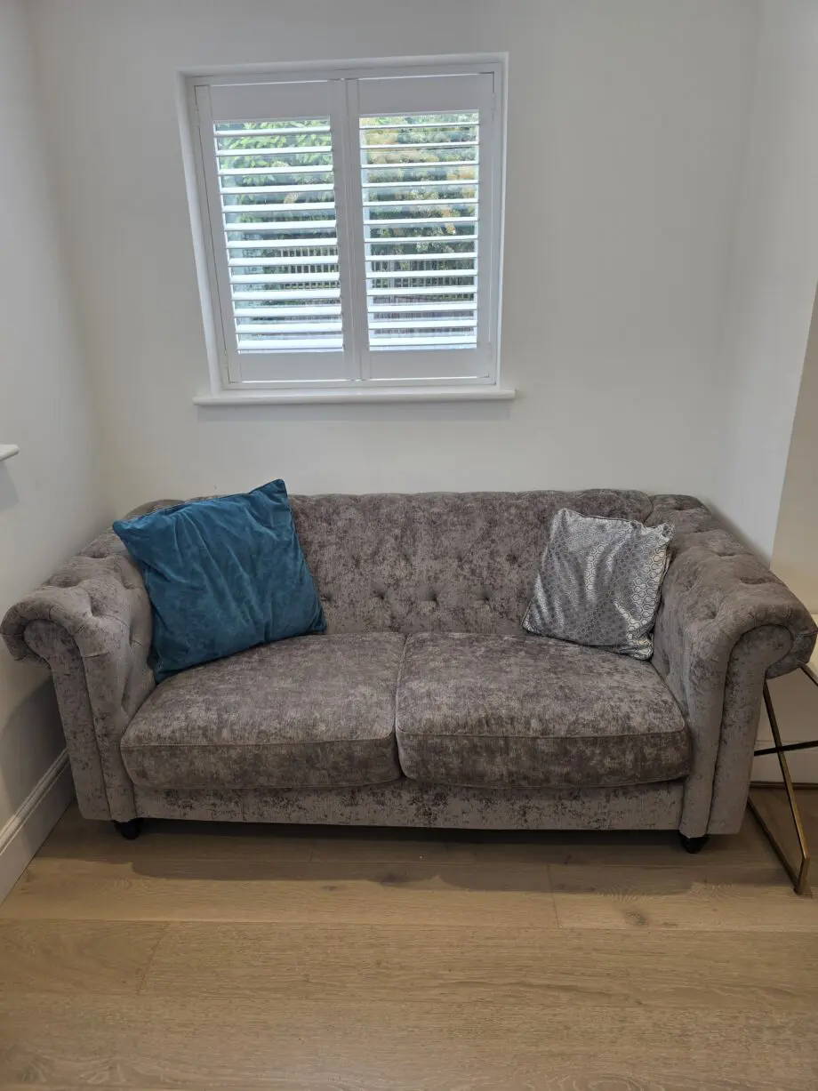 Next Alpha Grey 2 Seater Sofa With Black Feet