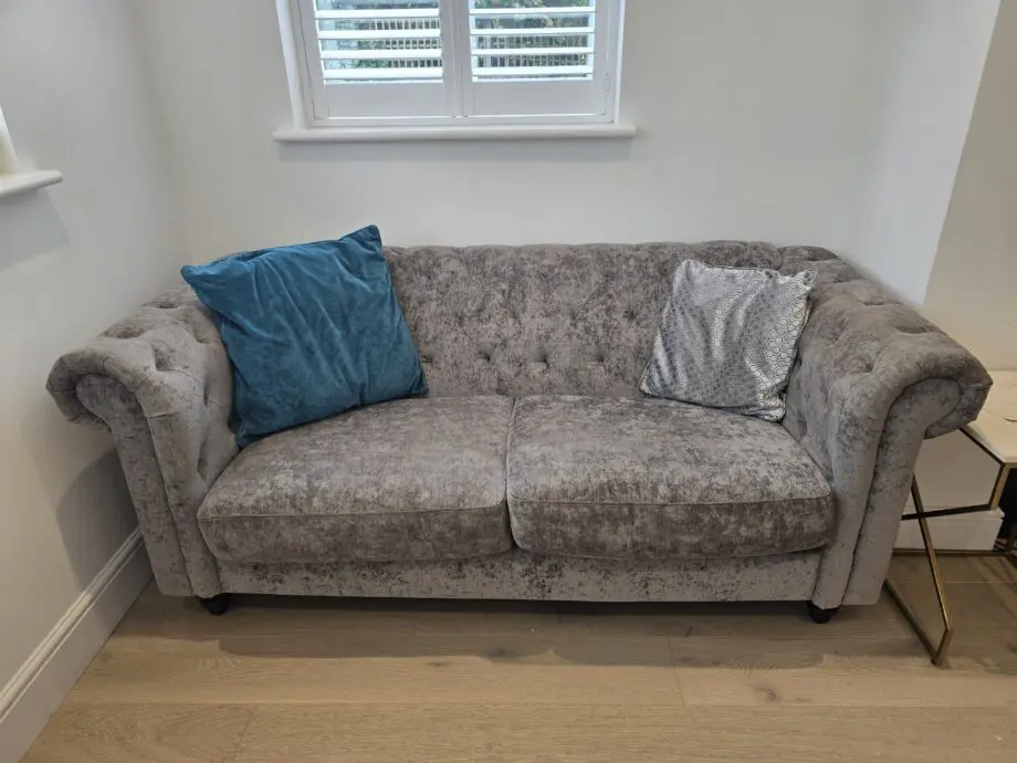 Next Alpha Grey 2 Seater Sofa With Black Feet