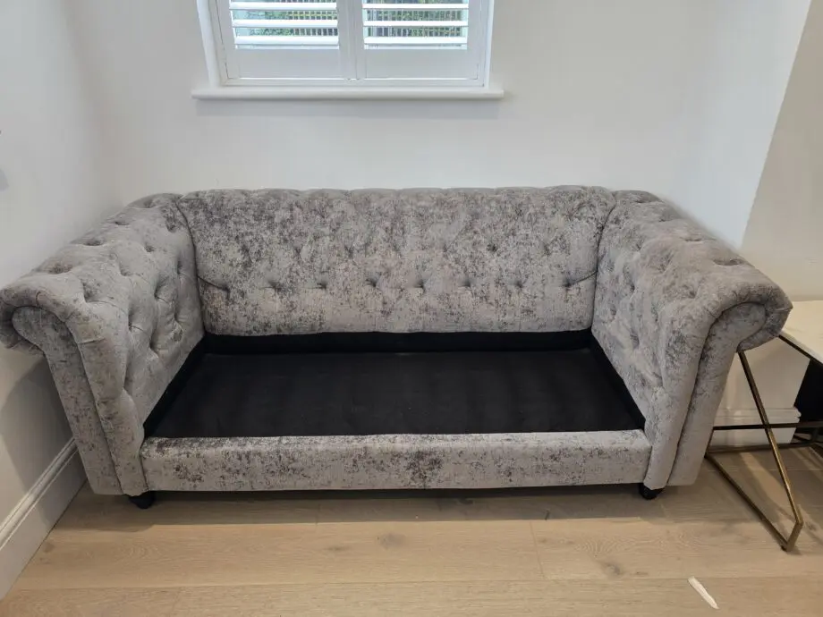 Next Alpha Grey 2 Seater Sofa With Black Feet