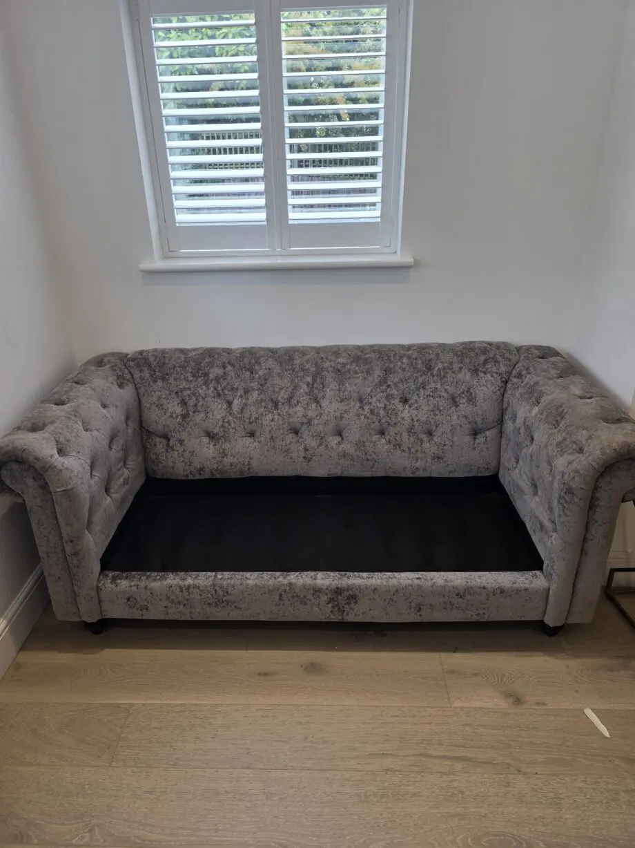 Next Alpha Grey 2 Seater Sofa With Black Feet