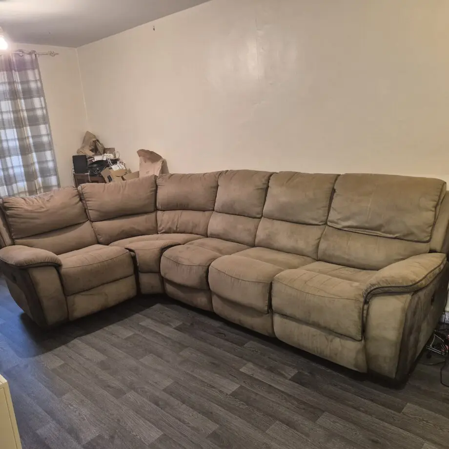 Brown corner sofa electric recliner