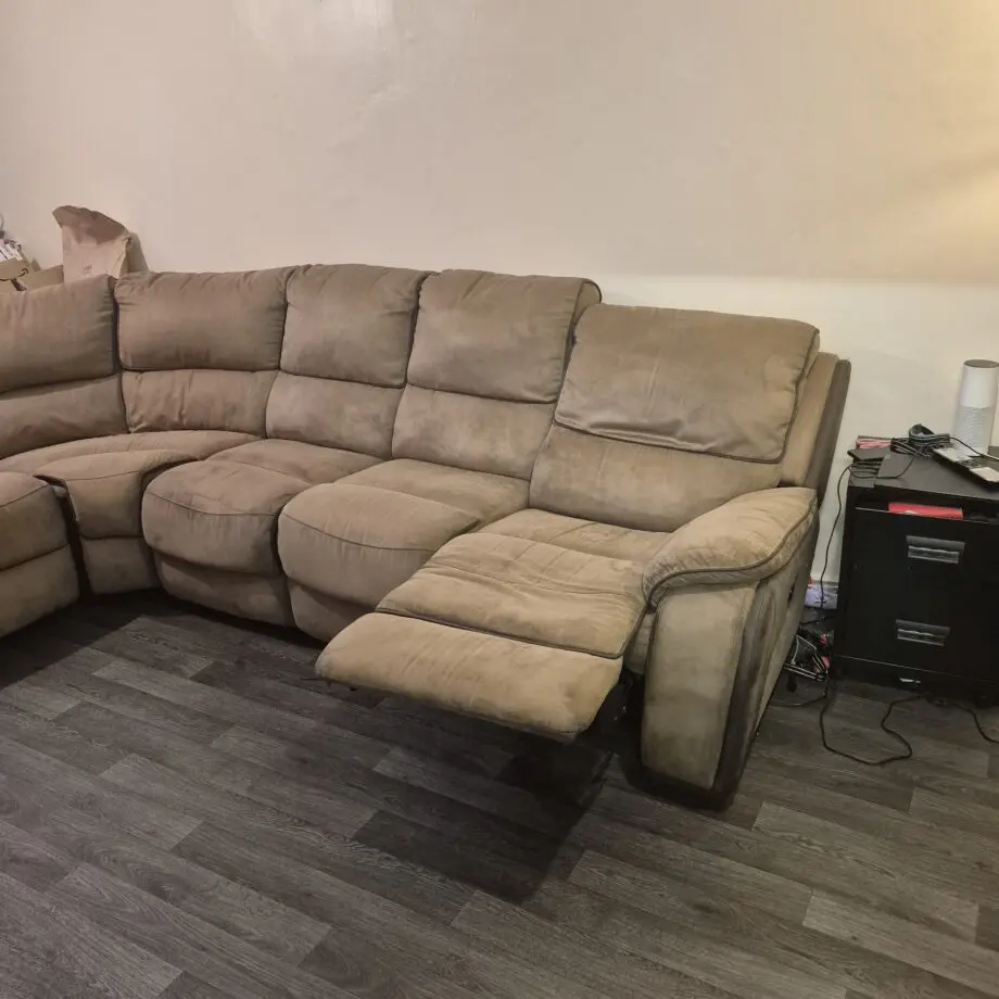 Brown corner sofa electric recliner