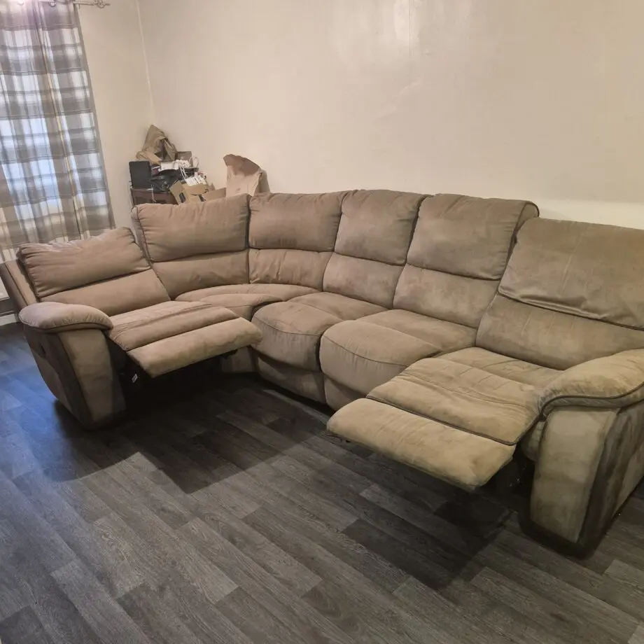Brown corner sofa electric recliner