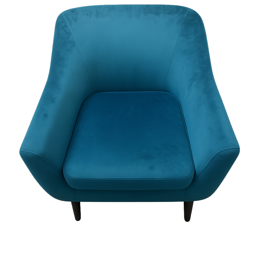 Teal Velvet Armchair – Excellent Condition – £