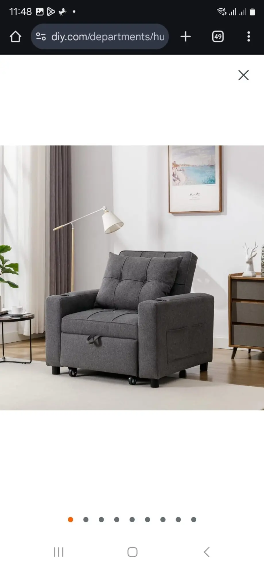 New in box Hudson 1 seater sofabed (from D.F.S) gray in color