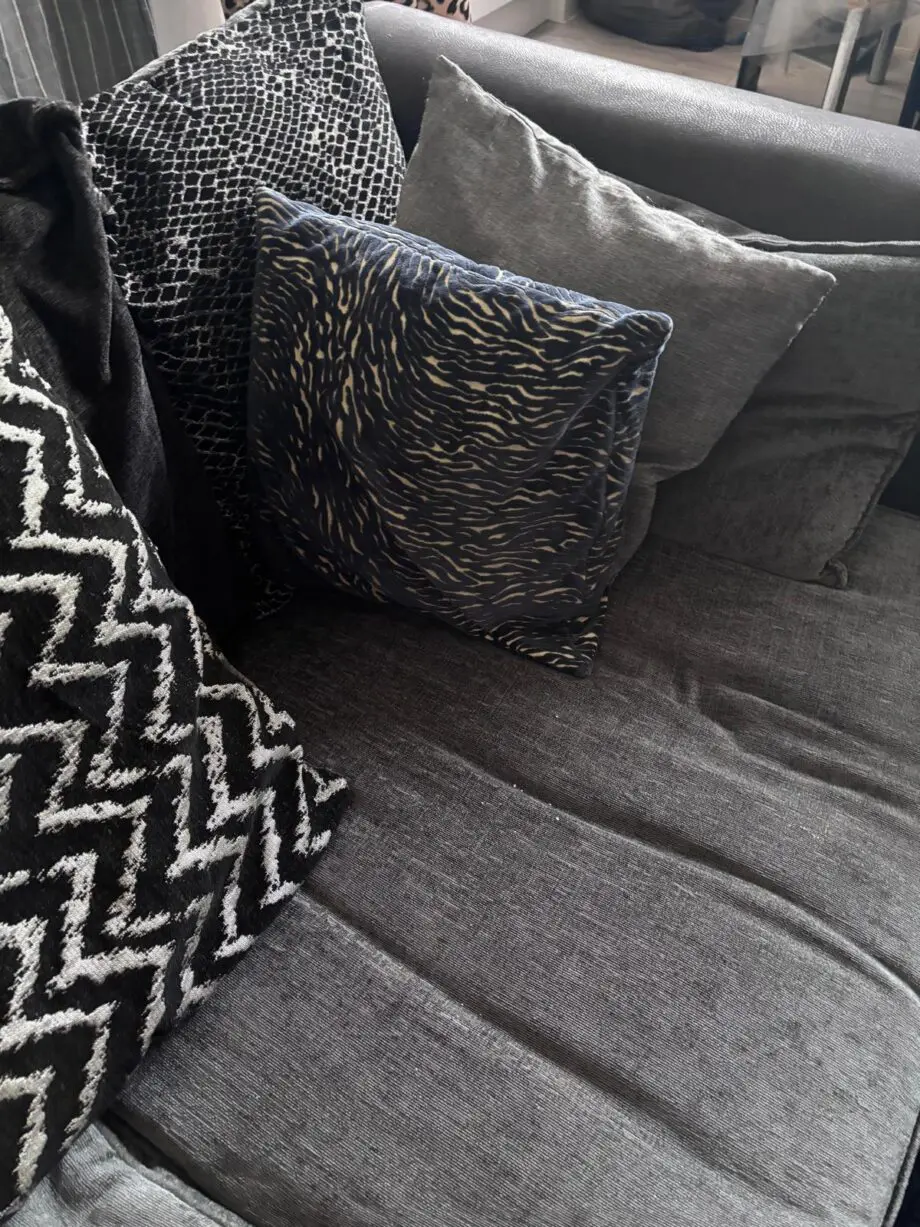 DFS Black 4 Seater Sofa