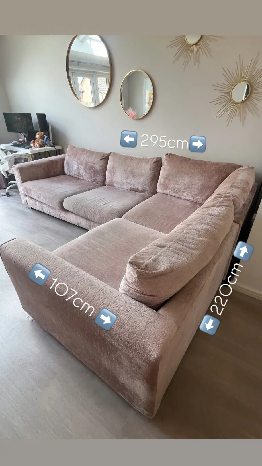 Sofology Dusty Pink Left Sided L Sofa