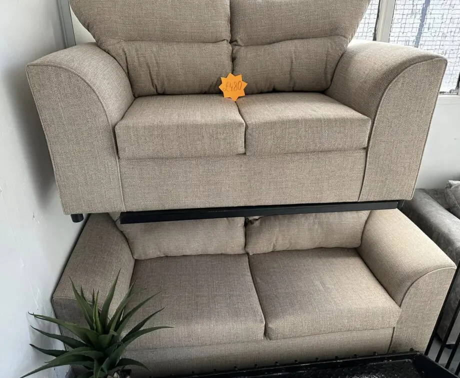 High Back Cushion Sofa ~ Corner 5 Seater & 3+2 Sofa Set For Sale
