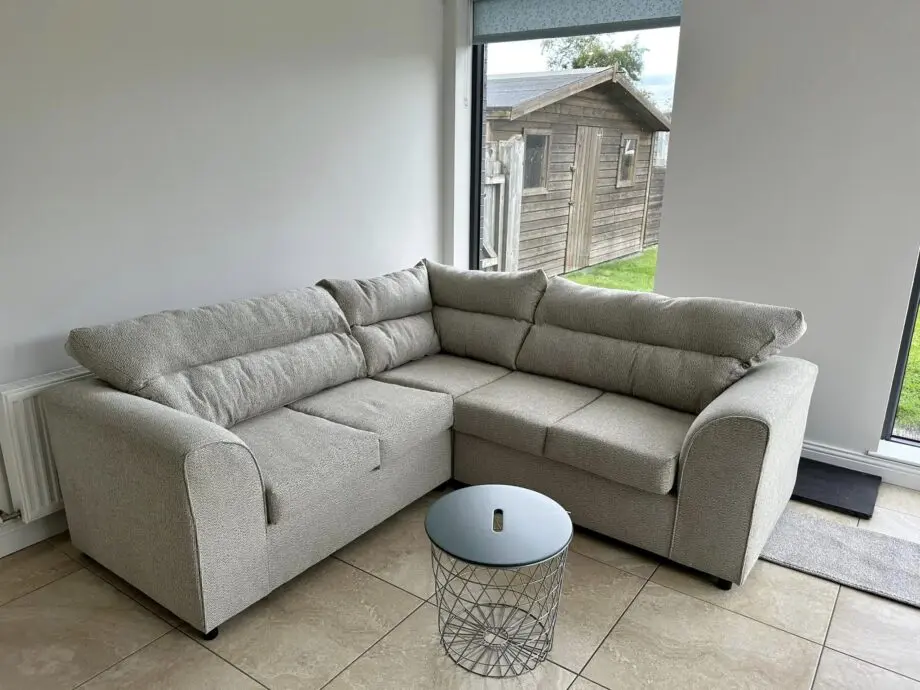 High Back Cushion Sofa ~ Corner 5 Seater & 3+2 Sofa Set For Sale