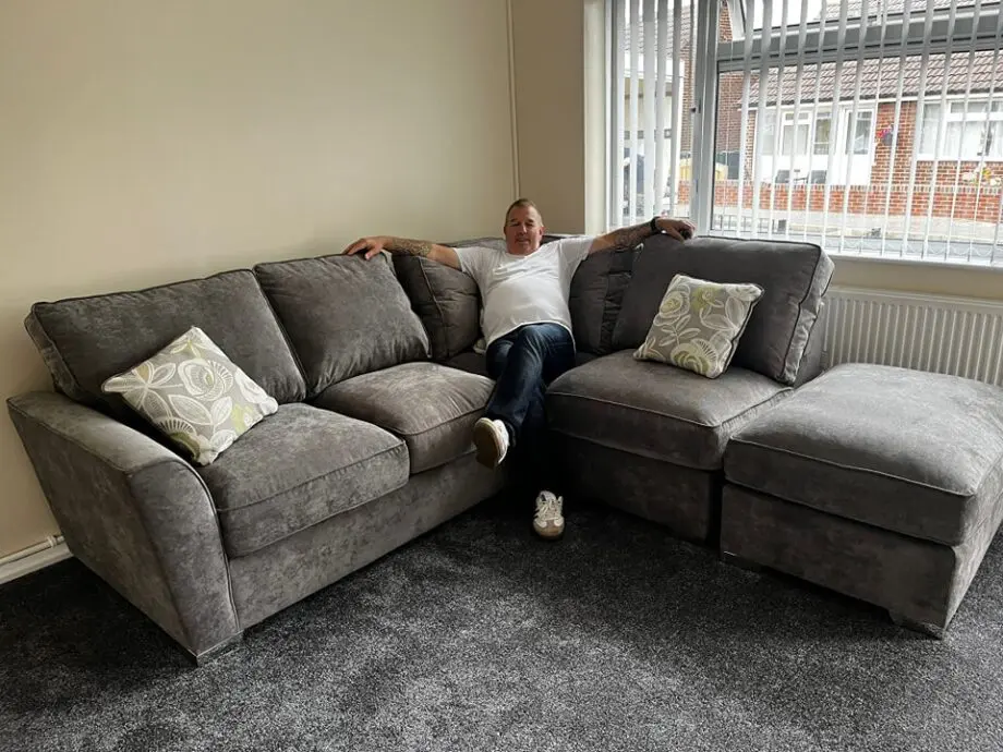 4 seater corner sofa with matching footstool