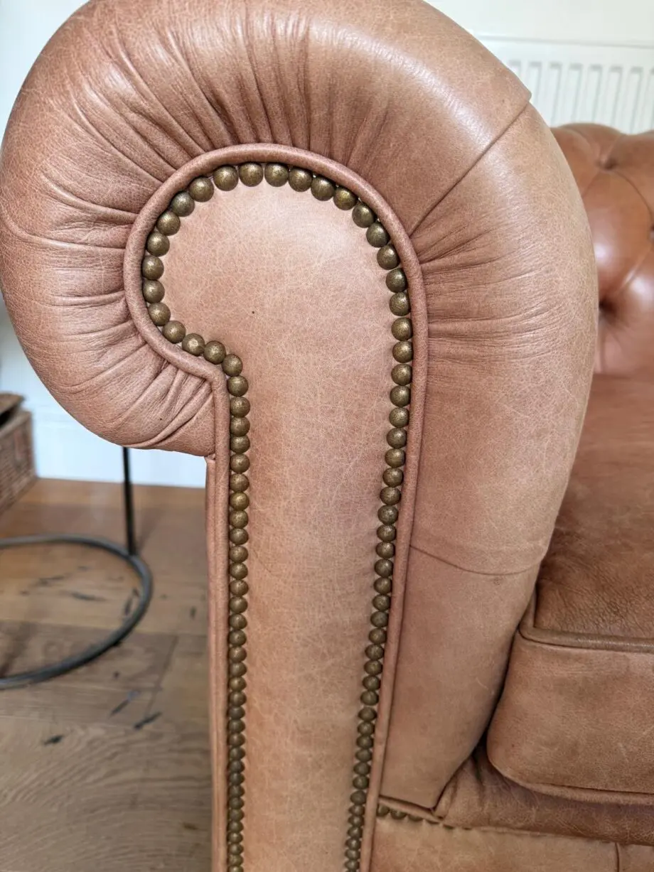 Leather Chesterfield 3 seater sofa bed