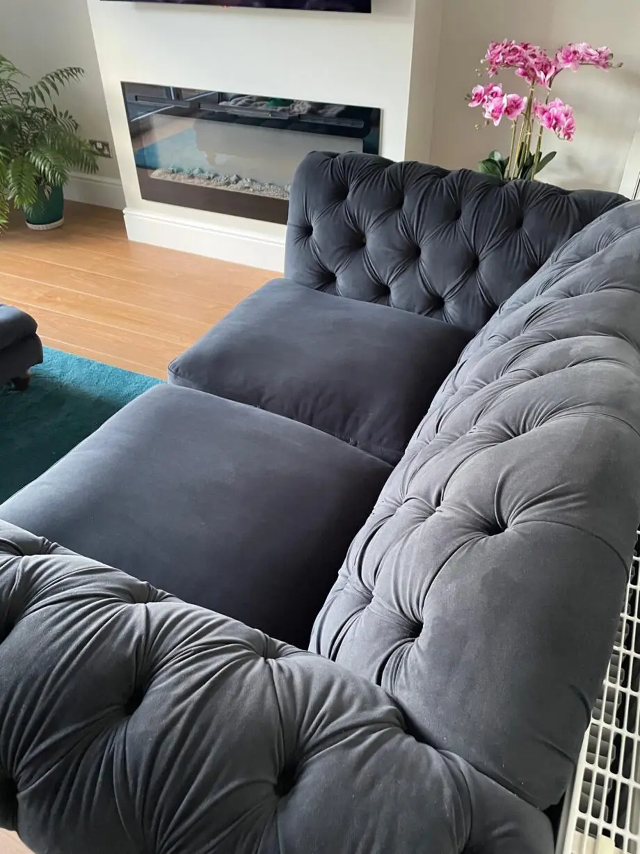 DFS Joules 2 seater velvet sofa.