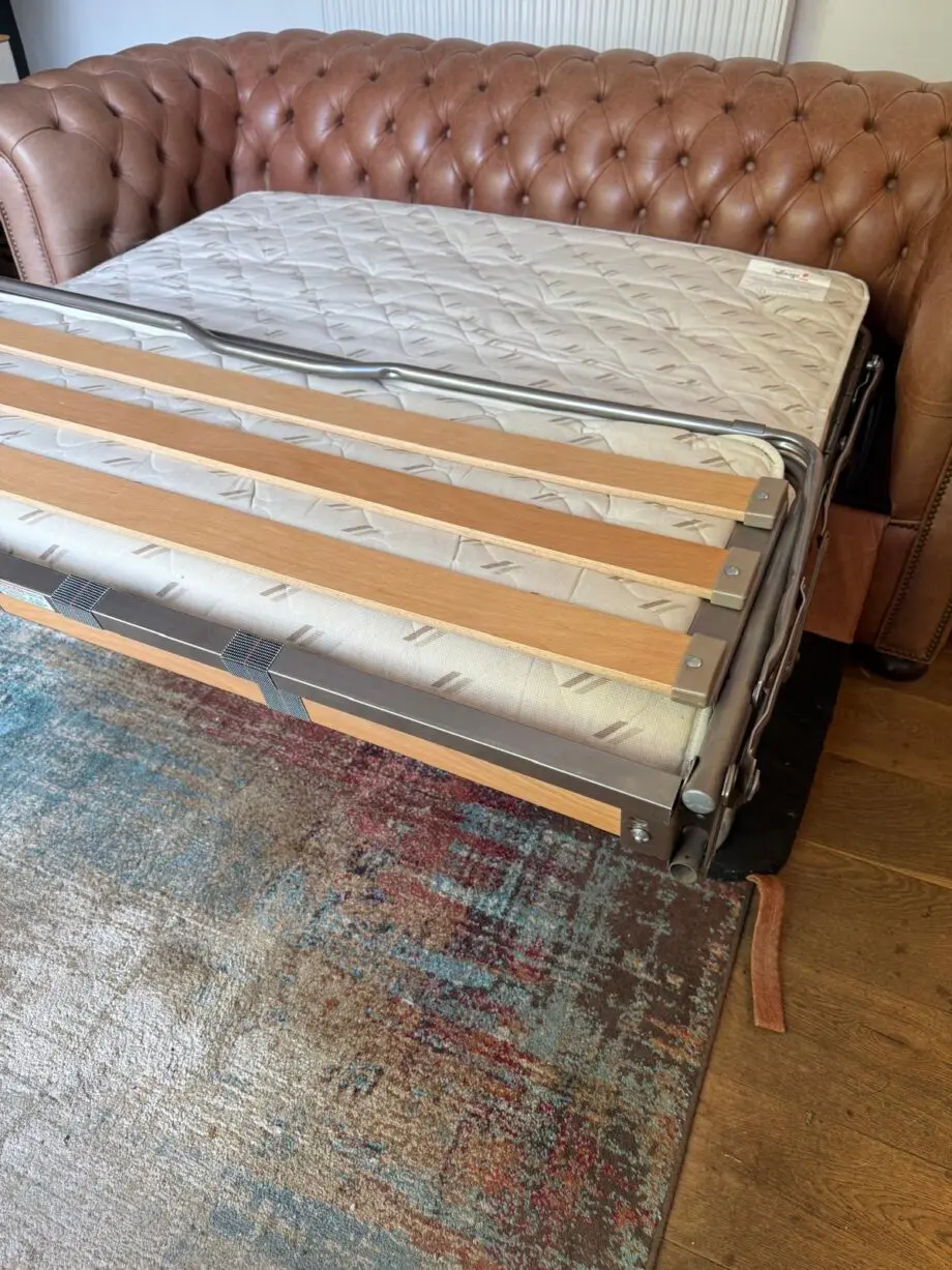 Leather Chesterfield 3 seater sofa bed