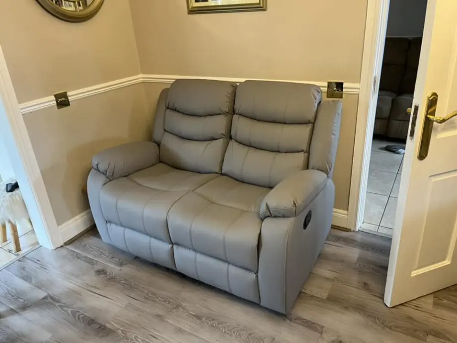 Leather Recliner 3+2 Sofa Set || Grey Leather Cash On Delivery