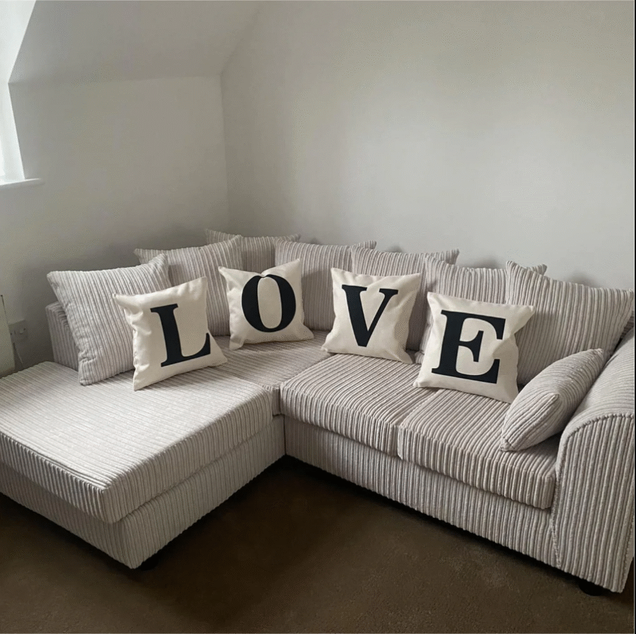 Love Corner Sofa For Sale Cream & Grey Colour