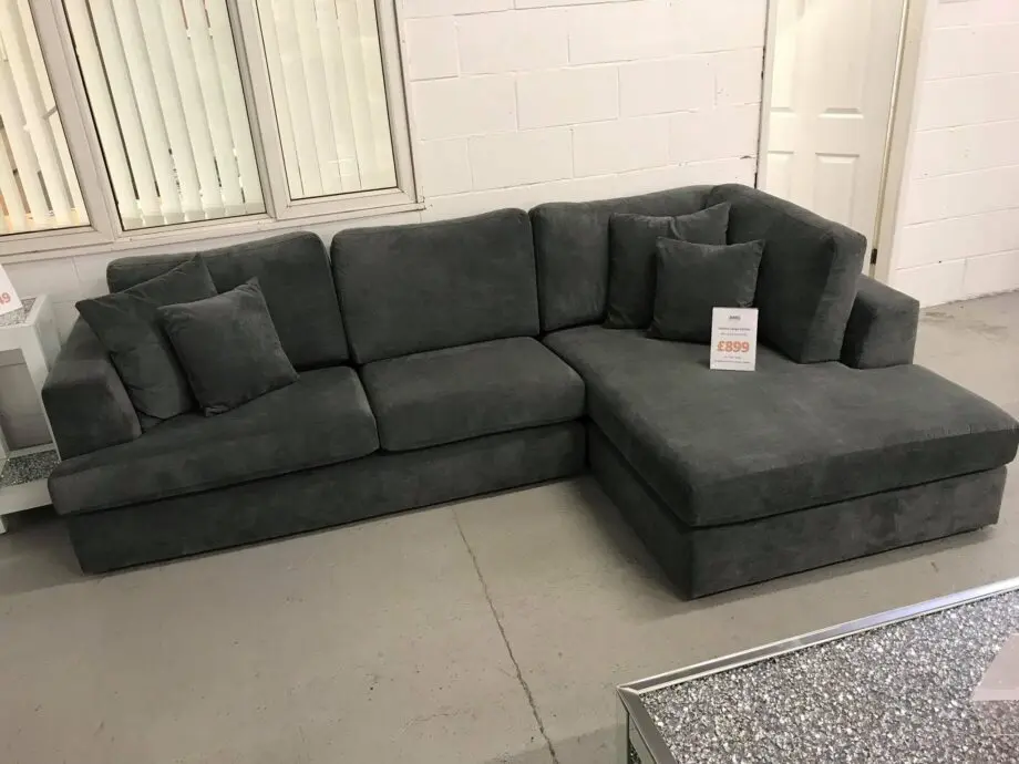 Black Full Back Couch | Corner Black Sofa