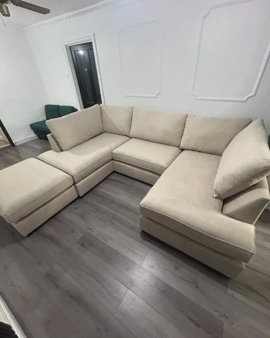 Cinema U-Shape Sofa Beige - Affordable Sofas UK
