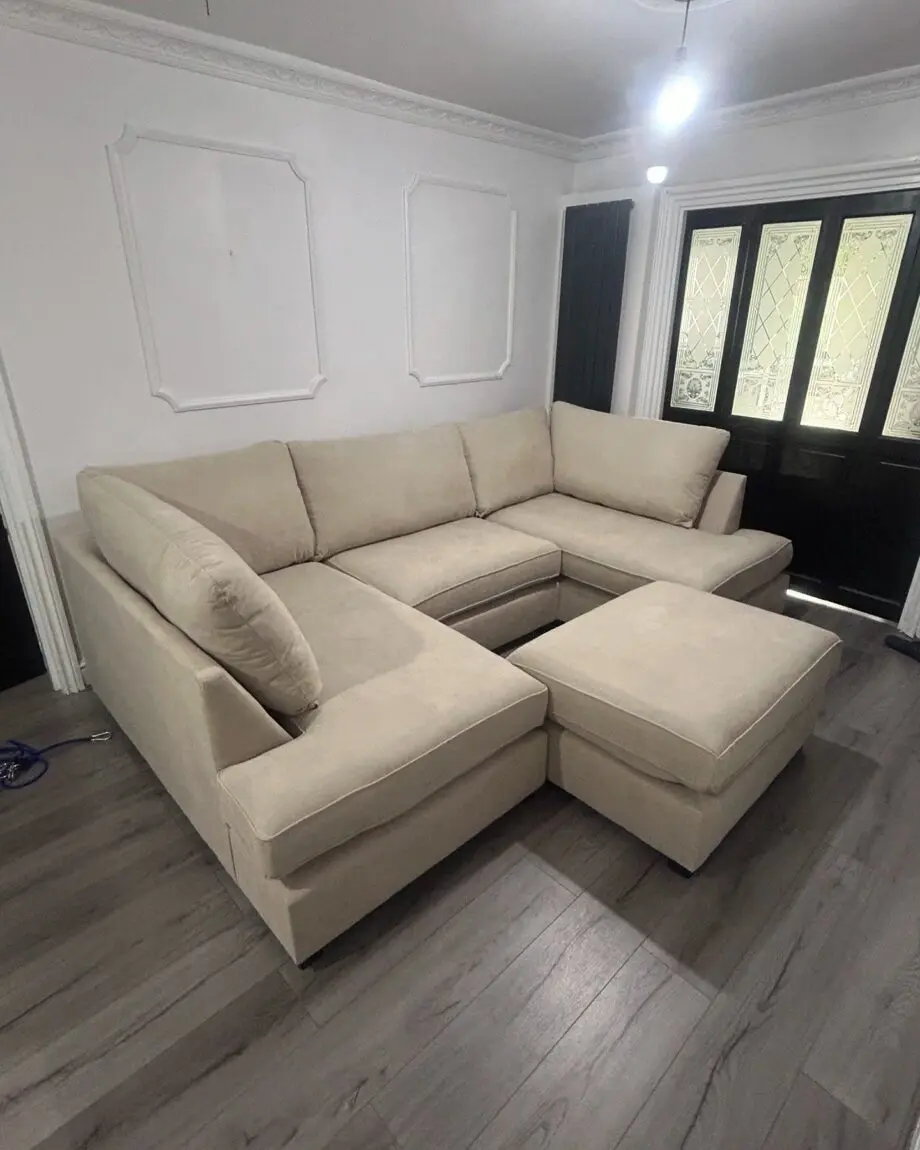 Cinema U-Shape Sofa Beige - Affordable Sofas UK