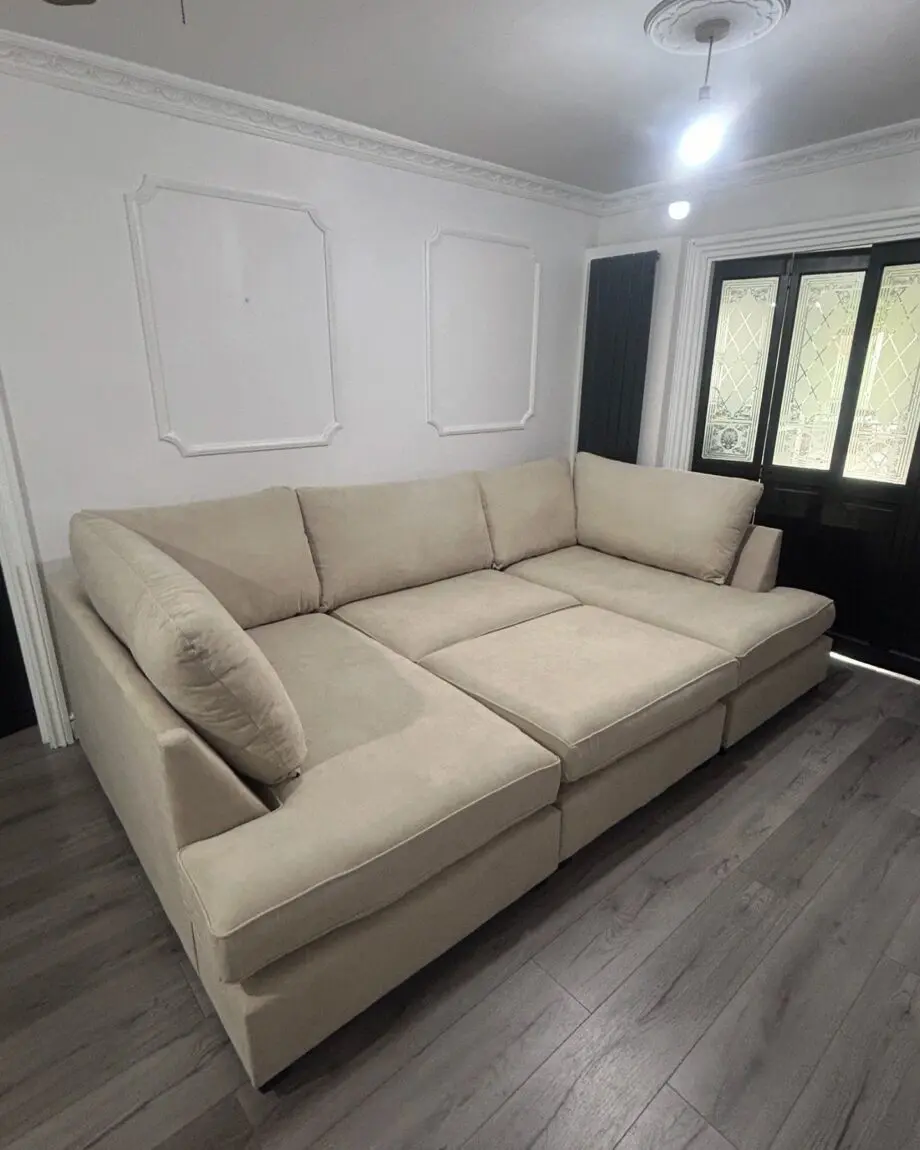 Cinema U-Shape Sofa Beige - Affordable Sofas UK