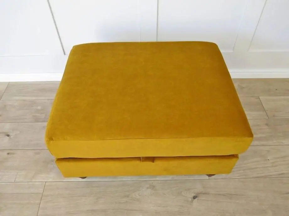 Yellow 3X Seated sofa with footstool