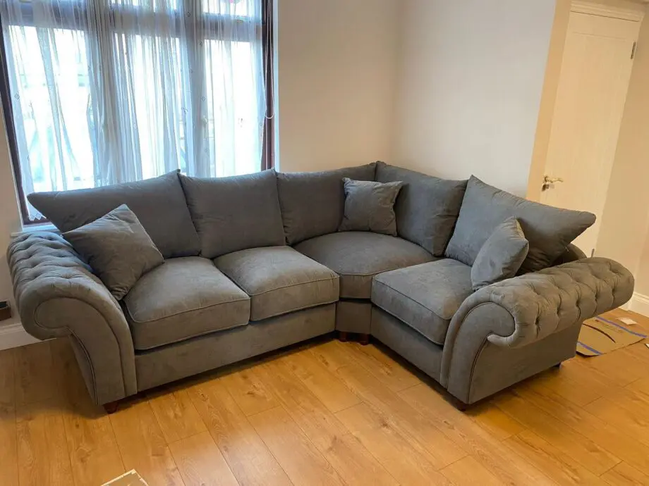 Windsor L Shaped Couch Grey & Beige Colour Available With Free Home Delivery