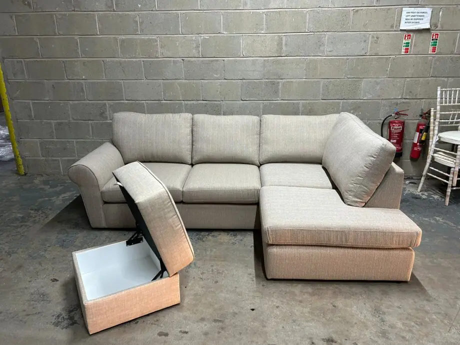 Corner Sofa + Storage Footstool For Sale Now