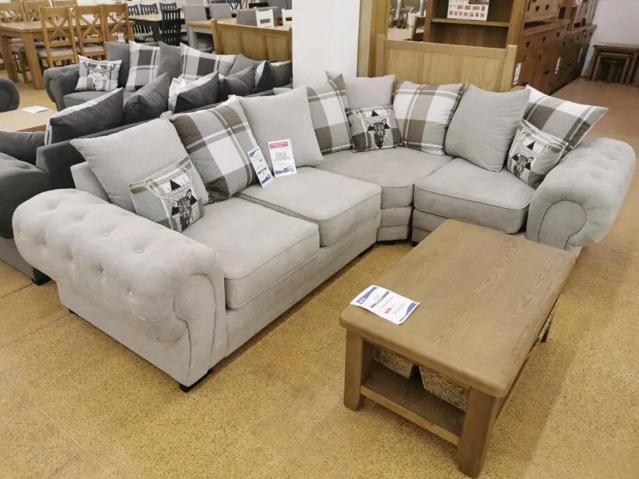 Corner Sectional L-Shaped Sofa Light Grey Colour
