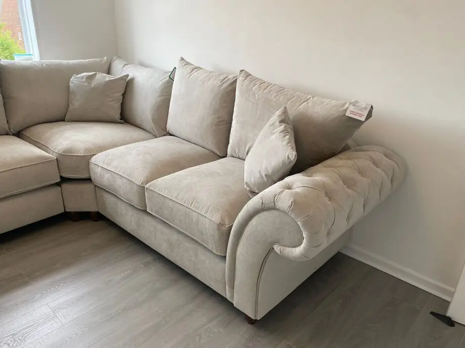 Windsor - 4x Settee Corner + Footstool Fullback - Sofa - Beige Colour