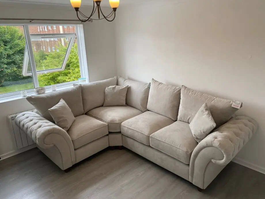 Windsor - 4x Settee Corner + Footstool Fullback - Sofa - Beige Colour